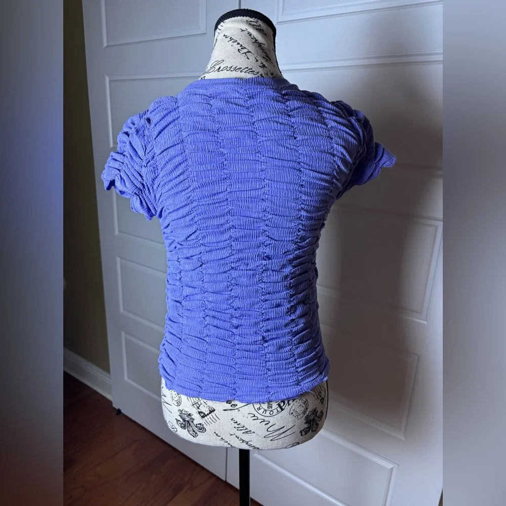 By ANTHROPOLOGIE Purple Ruched Baby Tee - Picture 5 of 8